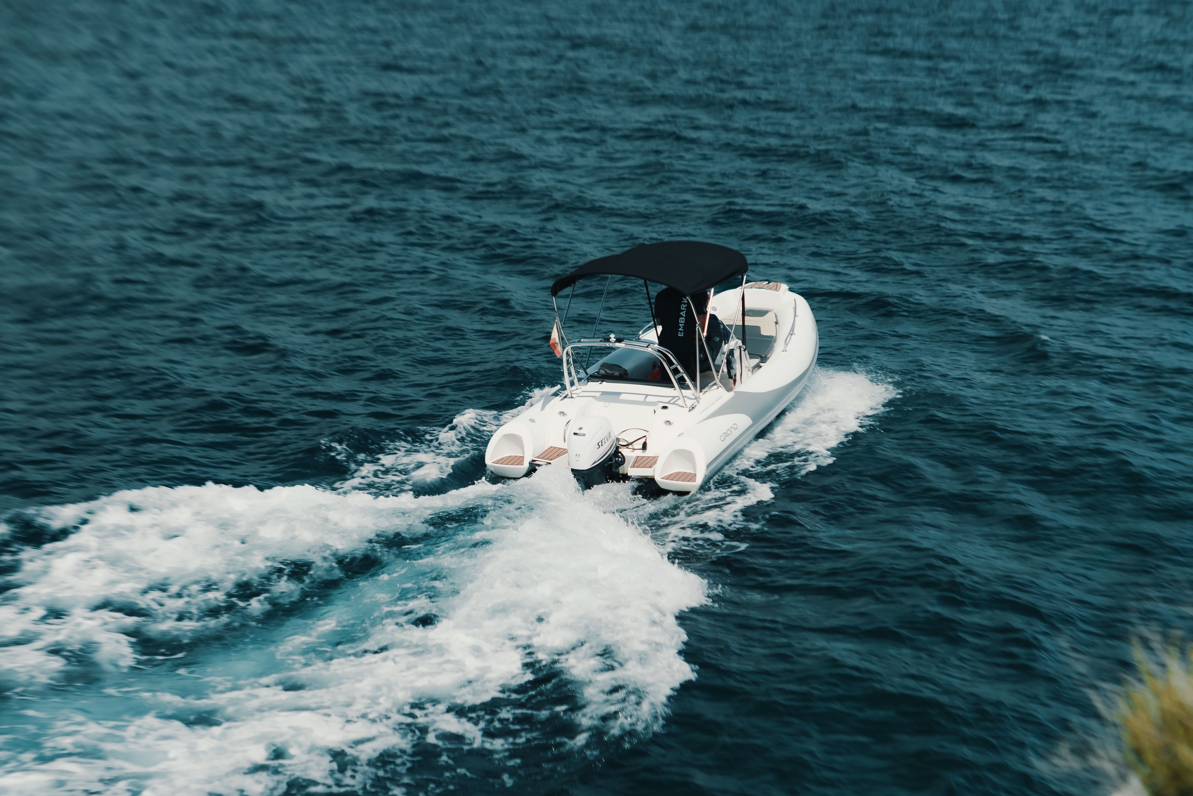 Guests aboard a fast boat